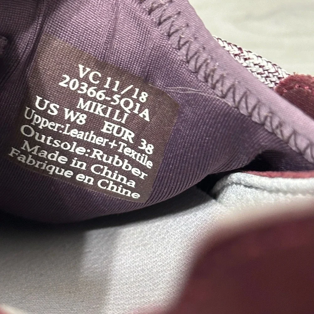OluKai‎ Miki Li Women Size 8 Sneaker 20366-5Q1A Mauve Plum Leather Textile